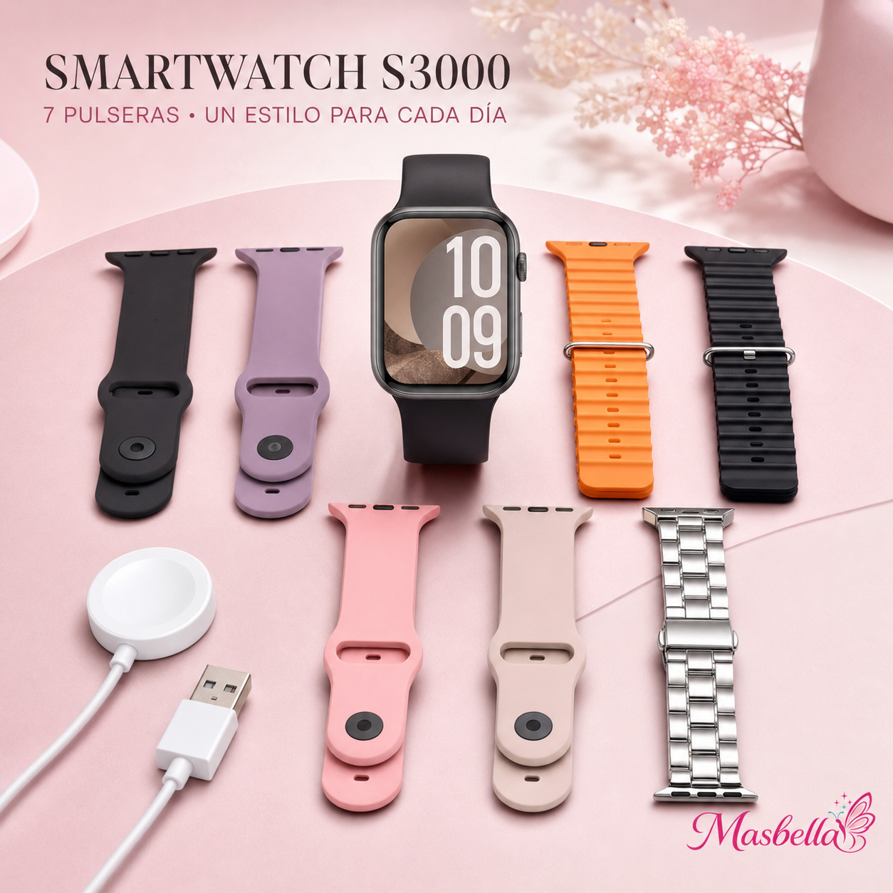 Smartwatch S3000 – Kit con 7 Pulseras Intercambiables