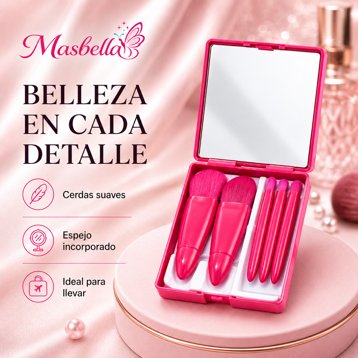 Set de Brochas con Espejo Integrado