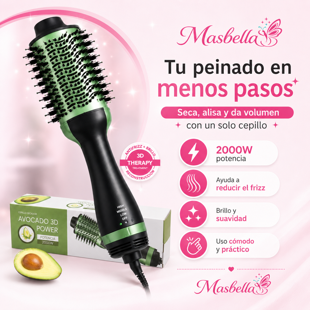 Cepillo Secador Voluminizador Avocado Power 3D – 2000W