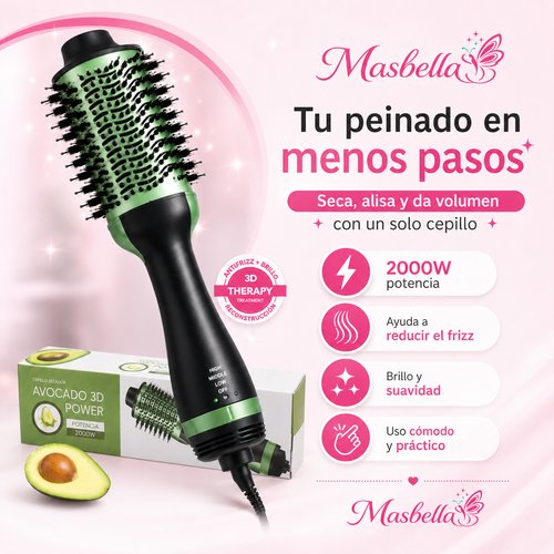 Cepillo Secador Voluminizador Avocado Power 3D – 2000W