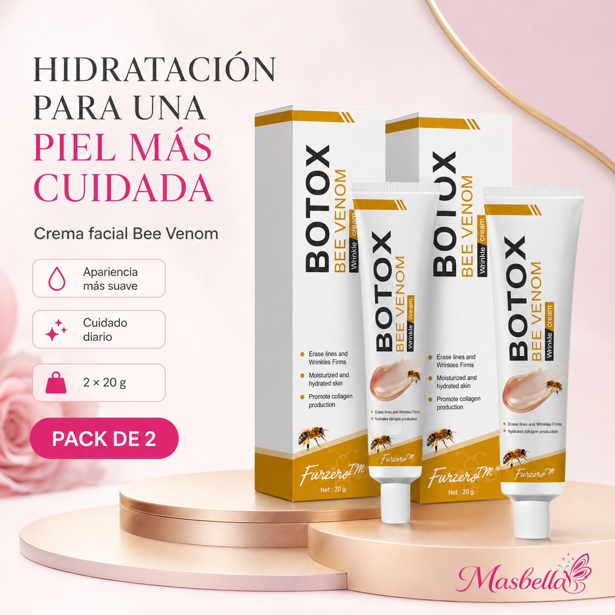 Crema Facial Furzero Bee Venom – Pack de 2 × 20 g