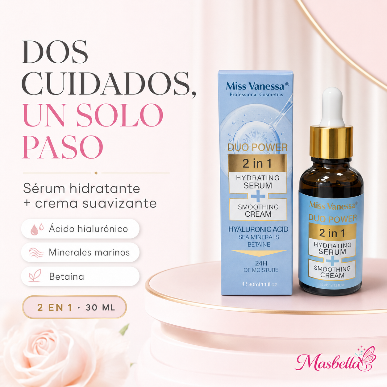Sérum Facial Hidratante Miss Vanessa Duo Power 2 en 1 – 30 ml