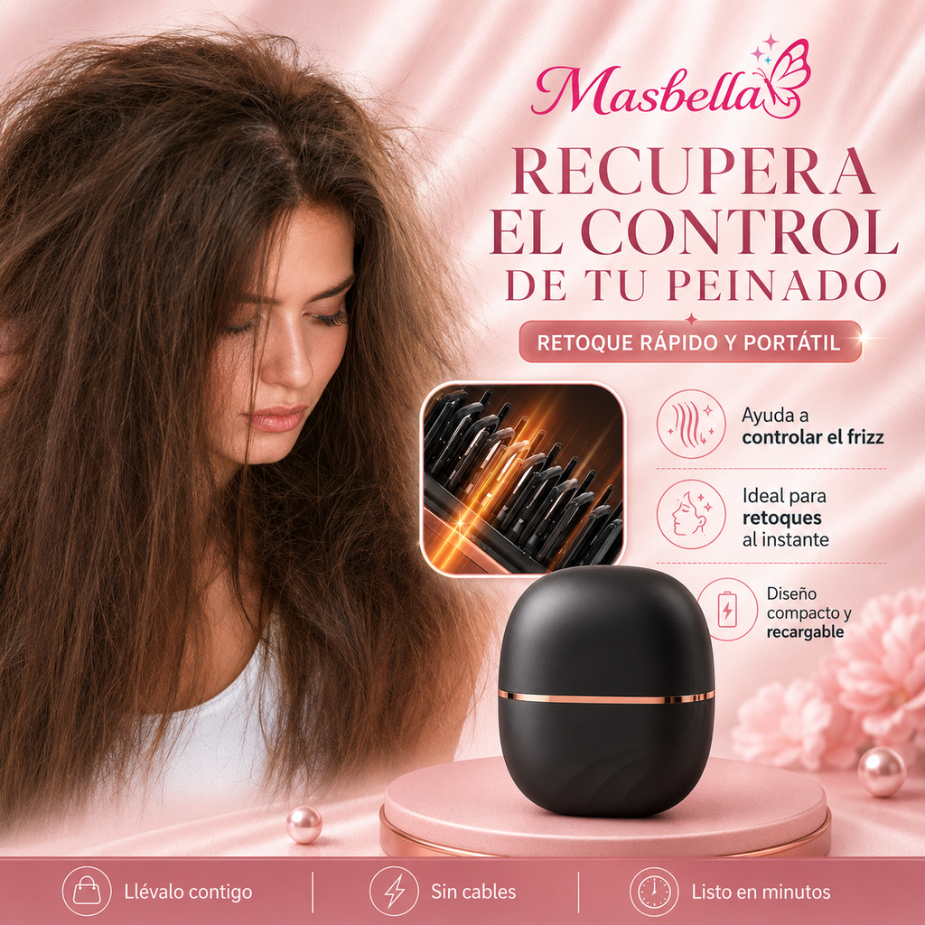Masbella SilkGo™ | Mini Cepillo Alisador Recargable